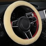 Car Faux Fur Leather Steering Wheel Cover