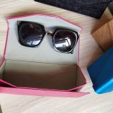 Handmade Triangular Folding Leather Sunglasses Case 00213