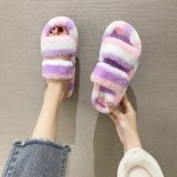 Women's Outer Colorful Plush Slippers K5263