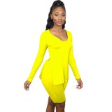Women's Two Pieces Long Sleeve Bodysuits Bodysuit Outfit Outfits H15667