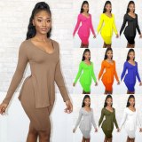 Women's Two Pieces Long Sleeve Bodysuits Bodysuit Outfit Outfits H15667
