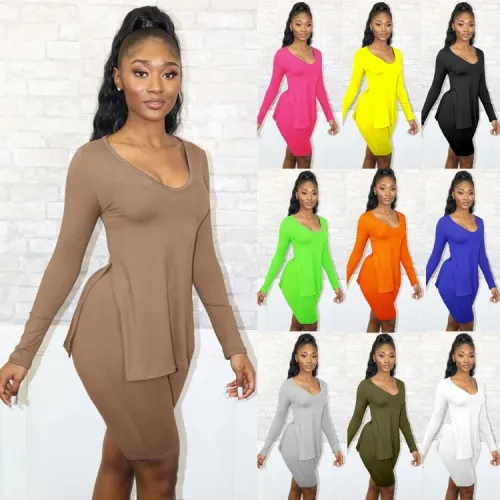 Women's Two Pieces Long Sleeve Bodysuits Bodysuit Outfit Outfits H15667