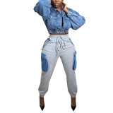 Casual Personality Big Pocket Overalls Women's Pant Pants A813243