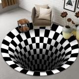 Black And White Stereo Vision Circular Carpet Living Bedroom Coffee Table Mat klg-2233