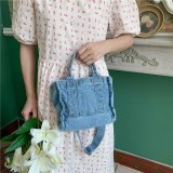Summer Casual Blue Denim Tote for Women Fashion Handbags 223-180314
