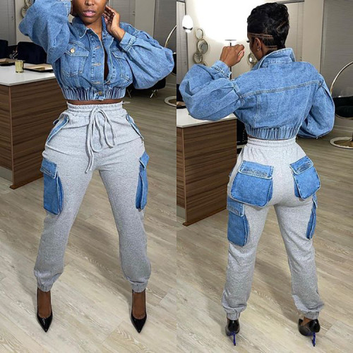 Casual Personality Big Pocket Overalls Women's Pant Pants A813243