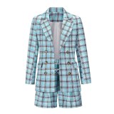 Women Two-Piece Loose Plaid Bodysuits Bodysuit Outfit Outfits LQ16071