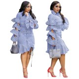 Fashion Women Drawstring With Ruffles Dresses L528899