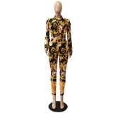 Women Print Long Sleeve Bodysuits Bodysuit Outfit Outfits CM215061