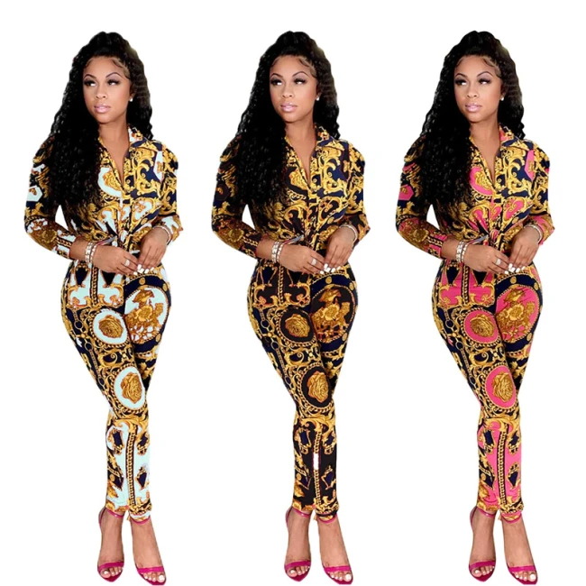 Women Print Long Sleeve Bodysuits Bodysuit Outfit Outfits CM215061