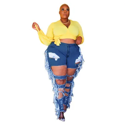 Women's Washed Hole Jeans Pant Pants 2117384