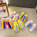 Women Colorful Flat-Bottomed Home Warm Slippers AL-64207793543243