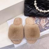 Indoor Fashion Big Rabbit Fur Cotton Slippers