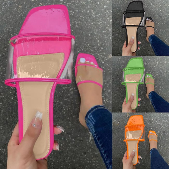 Summer Women Candy Colors Transparent Slides YM-083243