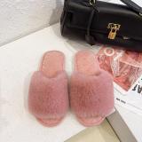 Indoor Fashion Big Rabbit Fur Cotton Slippers
