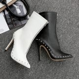 Women Pointed Toe Stilettos High Heel Mixed Color Boots 3356-56