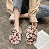 Women's Leopard Print Home Comfort Cotton Slippers JHDX442-44253