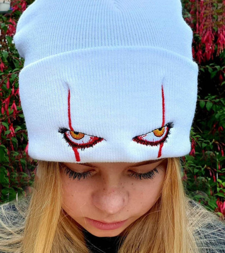 Women Warm Scary Clown Eyes Knitted Hats