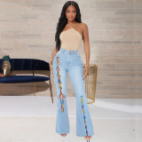 Women's Creative Lace-Up Jeans Pant Pants PD947081