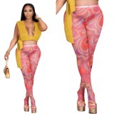 Women Sexy Fashion Street Pattern Printing High Waist Pants Stockings D951829