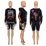 Women Print Two Piece Hooded Bodysuits Bodysuit Outfit Outfits 10019210