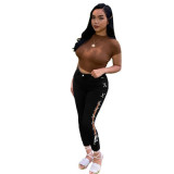 Women's Fashion High Split Tie Jeans Pants PD940516