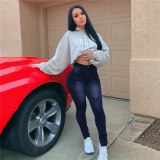 Women Sexy Skinny Jeans High Waist Pencil Print Pants FL936576