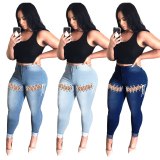 Women's Fashion Creative Bandage Jeans Pant Pants PT881627