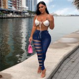 Fashion Women Sexy Jeans Street Casual Hole High Waist Pencil Pants PD931122