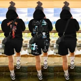 Women Print Two Piece Hooded Bodysuits Bodysuit Outfit Outfits 10019210