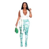 Women Sexy Fashion Street Pattern Printing High Waist Pants Stockings D951829