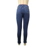 Women Stretch Skinny Hole High Waist Ripped Jeans Pencil Pants PT828697