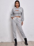 Women's Sports Drawstring Three-Piece Bodysuits Bodysuit Outfit Outfits 8679810