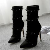 Fashion Women Red Thin High Heel New Sexy Pointed Toe Ankle Boots 3356-67
