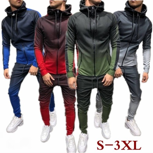 Men's Hooded Zipper Gradient Tracksuits Tracksuit Outfit Outfits Jogging Suit Sports Suit  jc98109
