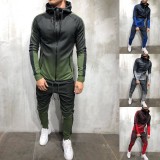 Men's Hooded Zipper Gradient Tracksuits Tracksuit Outfit Outfits Jogging Suit Sports Suit  jc98109