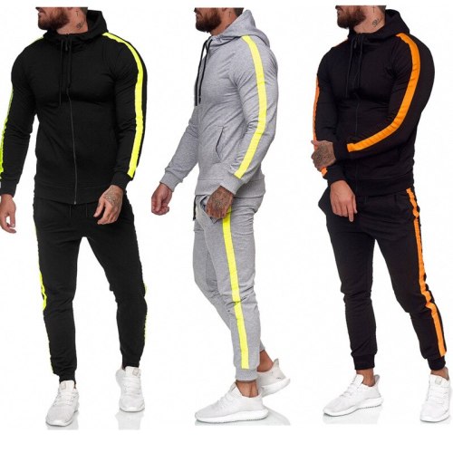 Autumn Men Fashion Striped Tracksuits Tracksuit Outfit Outfits Jogging Suit Sports Suit KJTZ-12-SX