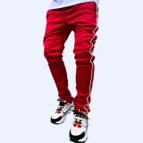 Men's Hip-Hop Fashion Striped Sport Pant Pants Bottom ck-09-1627