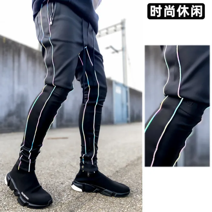 Men's Hip-Hop Fashion Striped Sport Pant Pants Bottom ck-09-1627