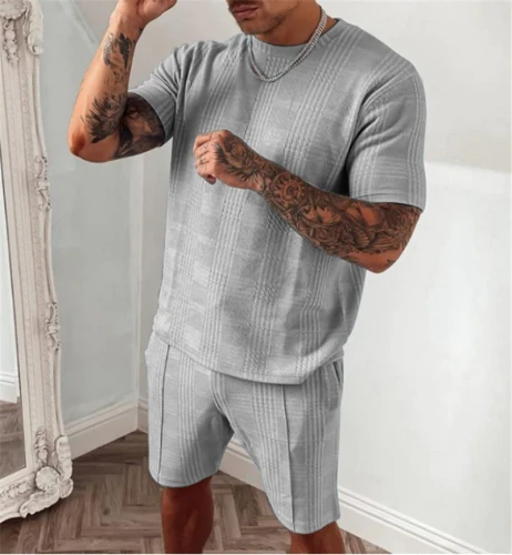Summer Men Short Sleeve Two Piece Tracksuits Tracksuit Outfit Outfits Jogging Suit 2128293