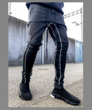 Men's Hip-Hop Fashion Striped Sport Pant Pants Bottom ck-09-1627