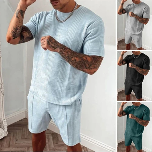 Summer Men Short Sleeve Two Piece Tracksuits Tracksuit Outfit Outfits Jogging Suit 2128293