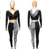 Women Long Sleeve Hooded Two pcs one set Tops with Bottom Pants(shorts)outfit outfits YSM80819