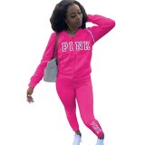 Women Pink Letter Tracksuits Tracksuit Outfit Outfits Jogging Suit Sports Suit FA714051