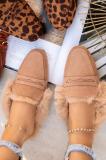 Women's Fur Slip-on Point Toe Fashion Plush Slippers