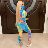 Women Tie-Dye Two pcs one set Tops with Bottom Pants(shorts)outfit outfits YSM84556