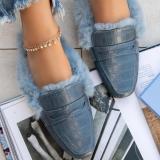 Women's Fur Slip-on Point Toe Fashion Plush Slippers