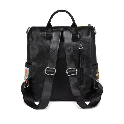 Women Fashion Embroidery PU Leather Creative Backpacks 8996576