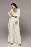 Women Bandage Lace Up Long Sleeve 3 Piece Sets K923445