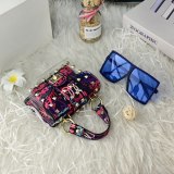 Fashion Women Summer Graffiti Small Square Rivet Handbags And Sunglasses